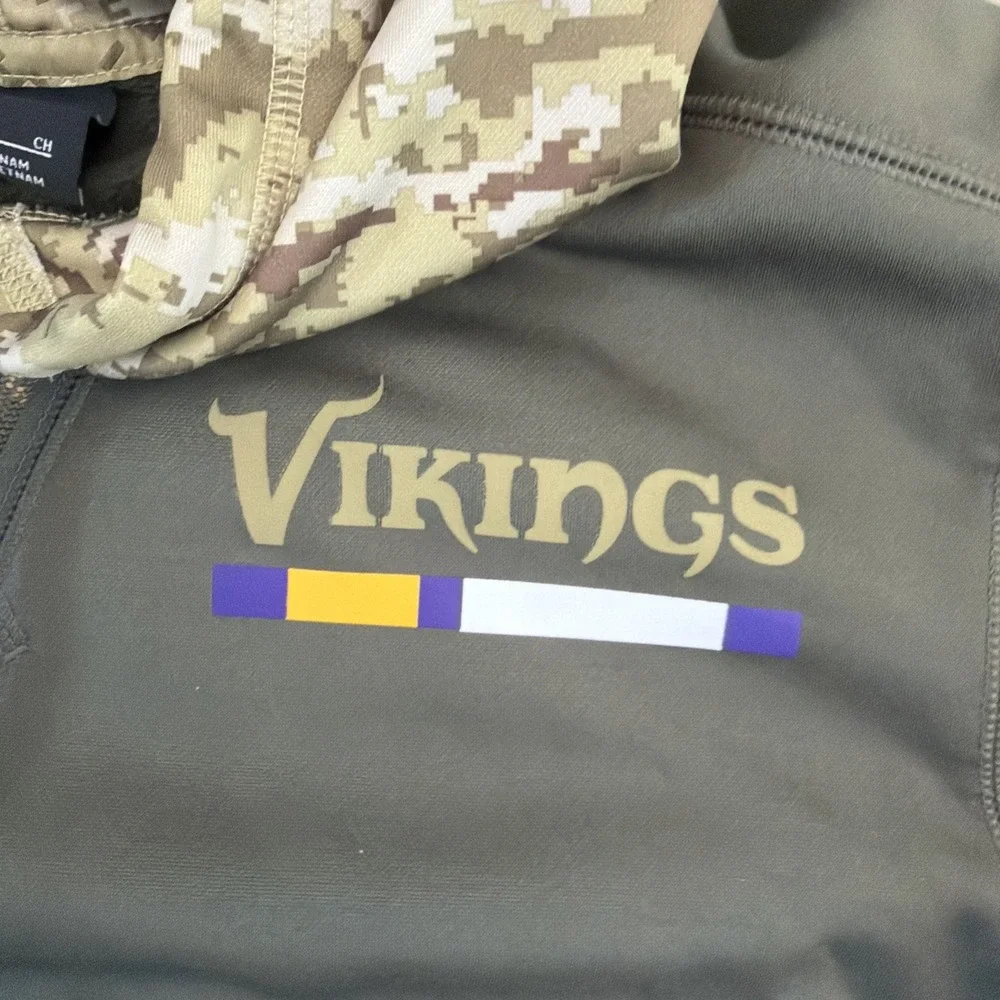 Nike Minnesota Vikings Salute to Service Hoodie Small S Green USA NFL Dri-FIT